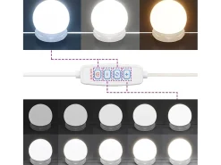 Conjunto de toucador com luzes LED derivados de madeira preto