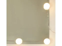 Conjunto de toucador com luzes LED derivados de madeira preto