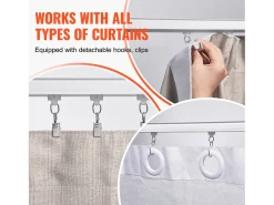 Conjunto de Trilhos SucceBuy para Cortinas de Teto 360cm, Sistema Corrediço para Cortinas, Ganchos e Ferragens, Branco para Sala e Quarto