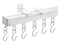 Conjunto de Trilhos SucceBuy para Cortinas de Teto 360cm, Sistema Corrediço para Cortinas, Ganchos e Ferragens, Branco para Sala e Quarto