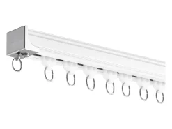 Conjunto de Trilhos SucceBuy para Cortinas de Teto de 180cm, Divisor de Ambiente com Ganchos, Sistema de Cortina Corrediça para Divisor de Ambiente, Branco