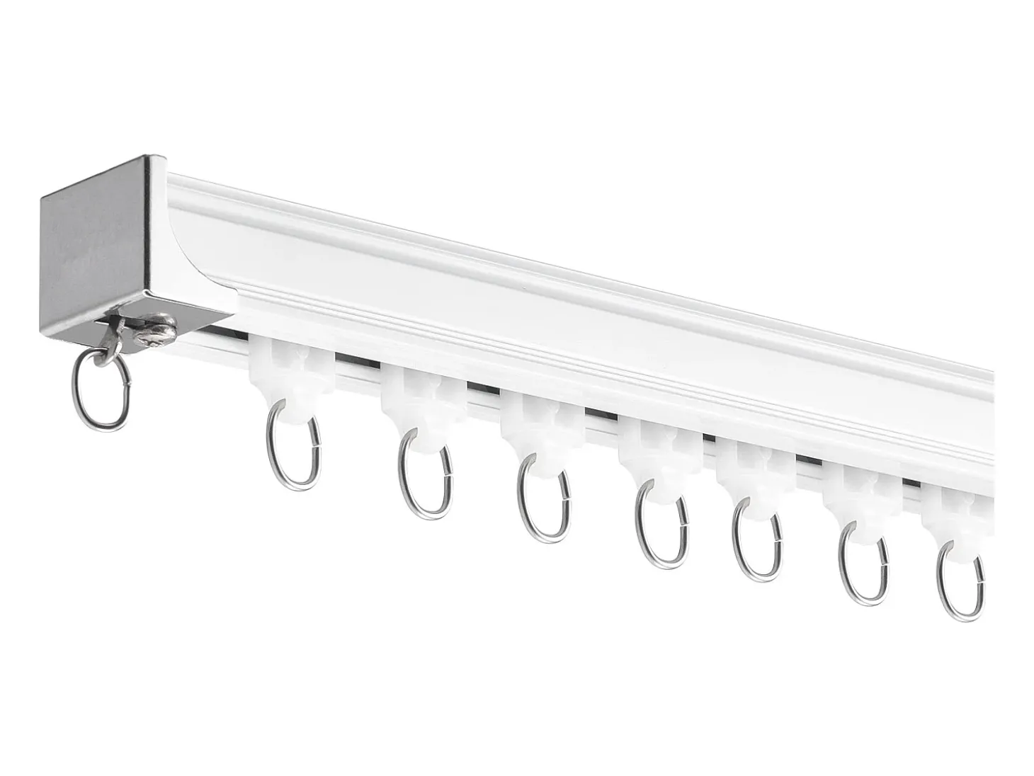 Conjunto de Trilhos SucceBuy para Cortinas de Teto de 180cm, Divisor de Ambiente com Ganchos, Sistema de Cortina Corrediça para Divisor de Ambiente, Branco