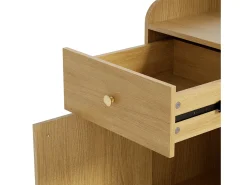 Conjunto de vestiário de entrada 105x38x180 cm - com espelho - com ganchos ajustáveis - 2 gavetas e 1 porta - Natural