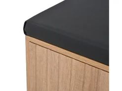 Conjunto de vestiário de entrada - 1 cabideiro e 1 móvel para sapatos - com almofada e 3 ganchos - Natural + Preto
