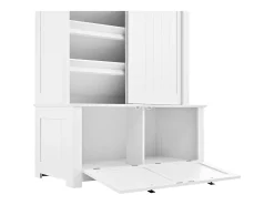 Conjunto de vestiário de entrada 100x50x180 cm - Móvel para sapatos - com ganchos - MDF - Branco