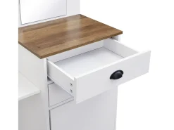 Conjunto de vestiário de entrada 110.5x38x191 cm - com espelho e ganchos - 2 gavetas e 1 porta - com guarda-chuva - Branco