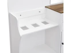 Conjunto de vestiário de entrada 110.5x38x191 cm - com espelho e ganchos - 2 gavetas e 1 porta - com guarda-chuva - Branco