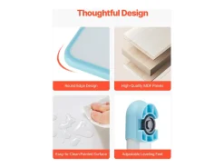 Conjunto Escrivaninha e Cadeira para Crianças SucceBuy, Altura Ajustável com Estante e Gaveta, Azul