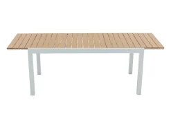 Conjunto jantar jardim extensível alumínio e polywood L170/230cm 6 cadeirões cinza MACILA