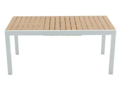 Conjunto jantar jardim extensível alumínio e polywood L170/230cm 8 cadeirões cinza MACILA