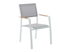Conjunto jantar jardim extensível alumínio e polywood L170/230cm 8 cadeirões cinza MACILA