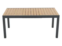 Conjunto jantar jardim extensível alu. polywood C170/230cm + 6 cadeirões antracite MACILA