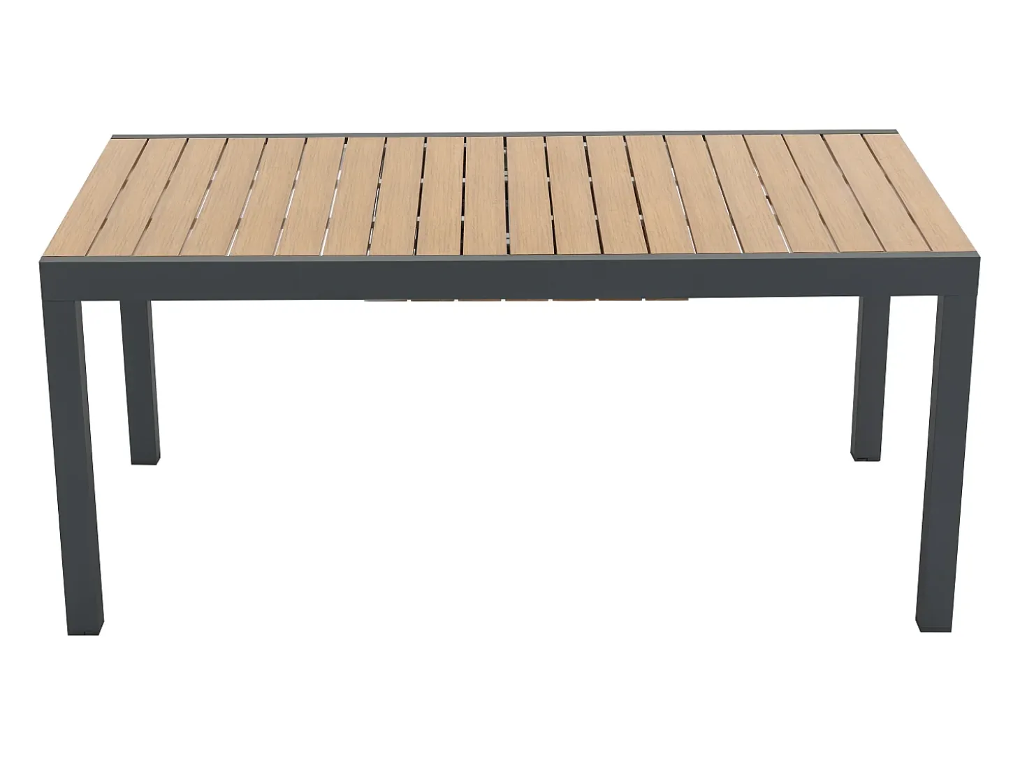 Conjunto jantar jardim extensível alu. polywood C170/230cm + 6 cadeirões antracite MACILA