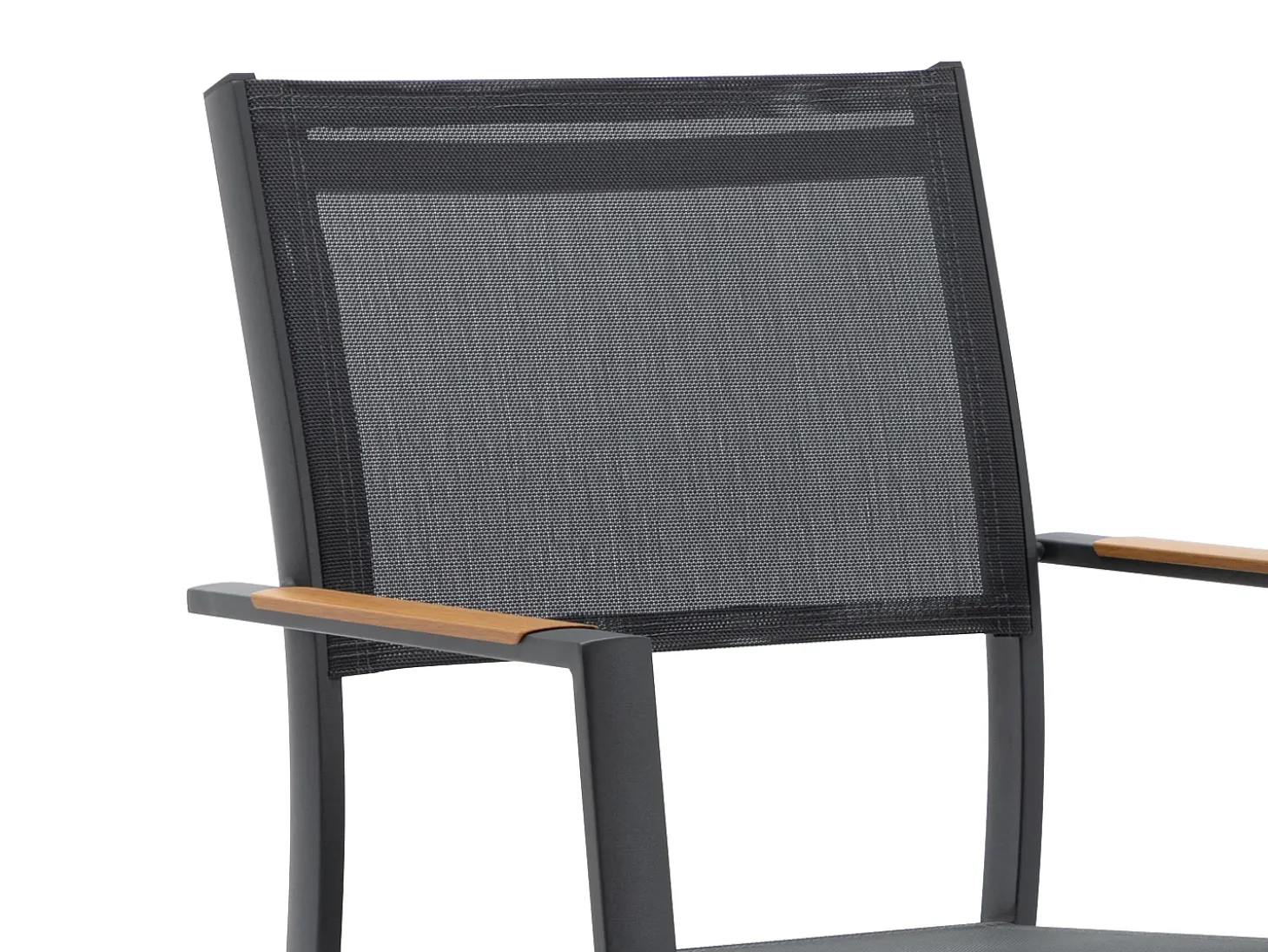Conjunto jantar jardim extensível alu. polywood C170/230cm + 6 cadeirões antracite MACILA