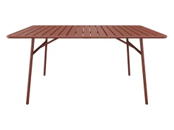 Conjunto jantar jardim metal mesa e 8 cadeiras empilháveis terracota MIRMANDE de MYLIA