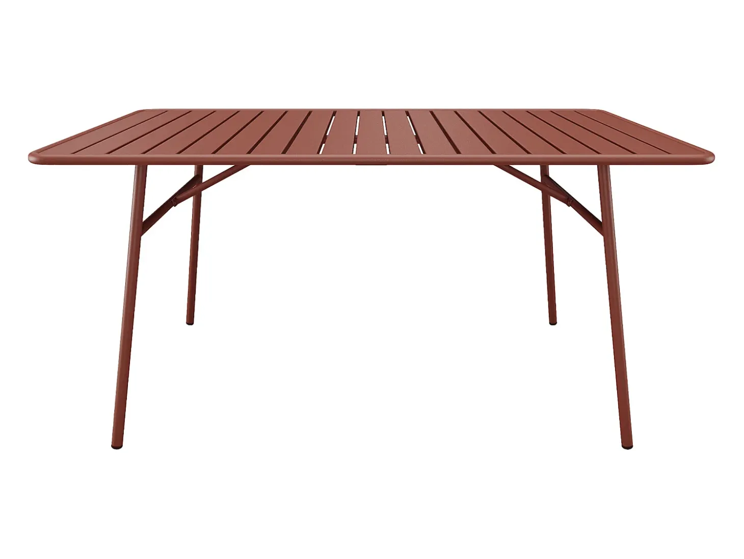 Conjunto jantar jardim metal mesa e 8 cadeiras empilháveis terracota MIRMANDE de MYLIA