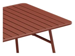 Conjunto jantar jardim metal mesa e 8 cadeiras empilháveis terracota MIRMANDE de MYLIA