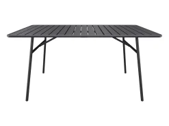 Conjunto jantar jardim metal mesa e 8 cadeirões empilháveis cinzento antracite MIRMANDE de MYLIA