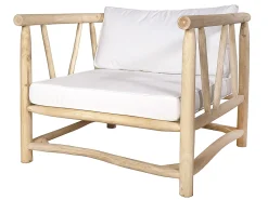 Conjunto jardim em madeira: 1 sofá de 3 lugares + 2 cadeirões + 2 mesas de centro - TULUM