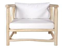 Conjunto jardim em madeira: 1 sofá de 3 lugares + 2 cadeirões + 2 mesas de centro - TULUM