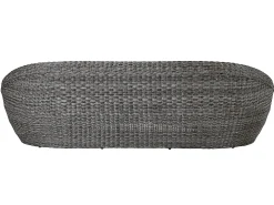 Conjunto jardim em resina entrançada cinza: sofá, 2 cadeirões e mesa de centro - WHITEHEAVEN
