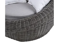 Conjunto jardim em resina entrançada cinza: sofá, 2 cadeirões e mesa de centro - WHITEHEAVEN