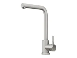 Conjunto lava-loiça 76x45 cm SOELA + torneira ROFILA em aço inoxidável cinza