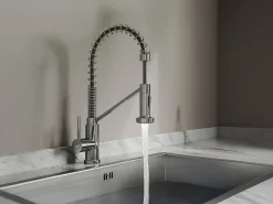 Conjunto lava-loiça 76x45cm SOELA + torneira flexível ROFLEX aço inoxidável cinza cromado