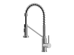 Conjunto lava-loiça 76x45cm SOELA + torneira flexível ROFLEX aço inoxidável cinza cromado