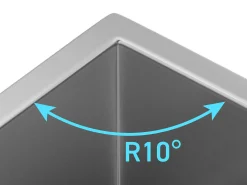 Conjunto lava-loiça 76x45cm SOELA + torneira flexível ROFLEX aço inoxidável cinza cromado
