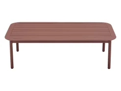 Conjunto lazer de jardim terracota alumínio, sofá de canto modular + mesa de centro LASTON