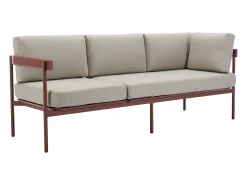 Conjunto lazer de jardim terracota alumínio, sofá de canto modular + mesa de centro LASTON