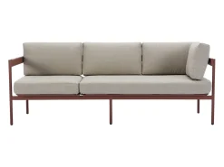 Conjunto lazer de jardim terracota alumínio, sofá de canto modular + mesa de centro LASTON