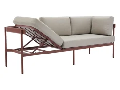 Conjunto lazer de jardim terracota alumínio, sofá de canto modular + mesa de centro LASTON