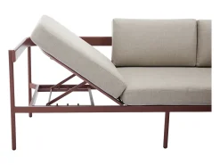Conjunto lazer de jardim terracota alumínio, sofá de canto modular + mesa de centro LASTON