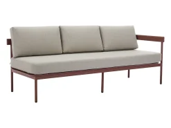 Conjunto lazer de jardim terracota alumínio, sofá de canto modular + mesa de centro LASTON