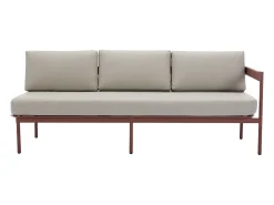 Conjunto lazer de jardim terracota alumínio, sofá de canto modular + mesa de centro LASTON