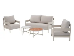 Conjunto lazer jardim alumínio 4 lugares bege - LOMAM de MYLIA