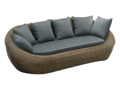 Conjunto lazer jardim completo resina entrançada natural escuro - WHITEHEAVEN de MYLIA