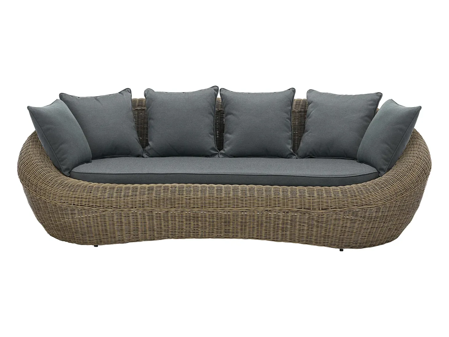 Conjunto lazer jardim completo resina entrançada natural escuro - WHITEHEAVEN de MYLIA