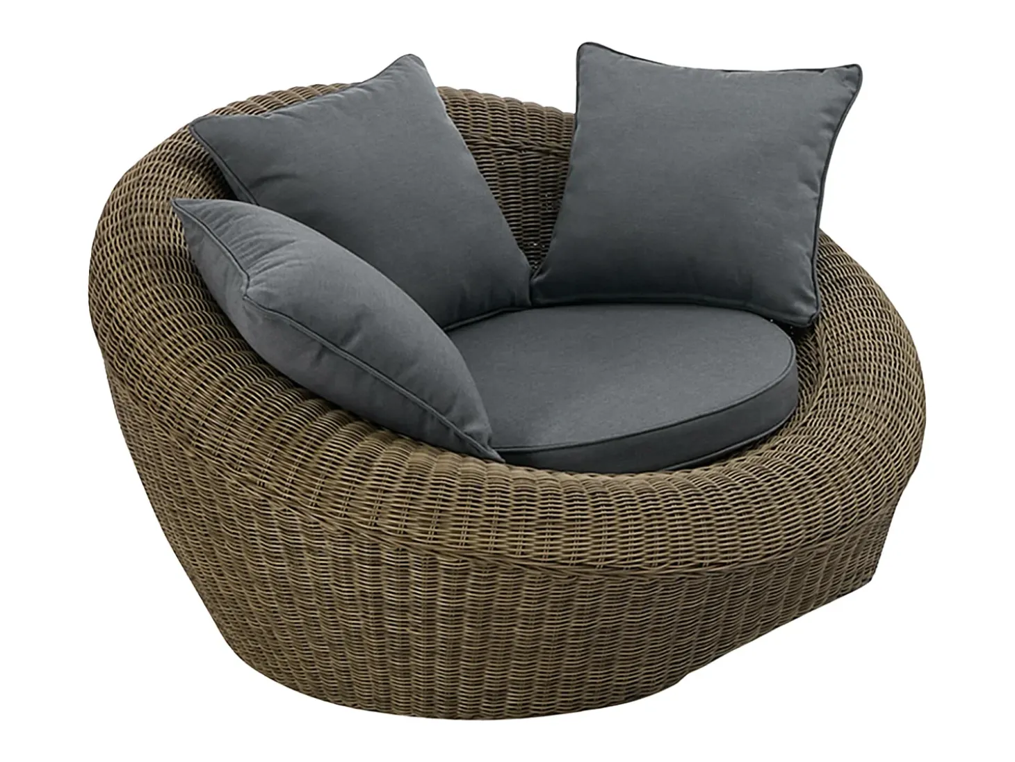 Conjunto lazer jardim completo resina entrançada natural escuro - WHITEHEAVEN de MYLIA