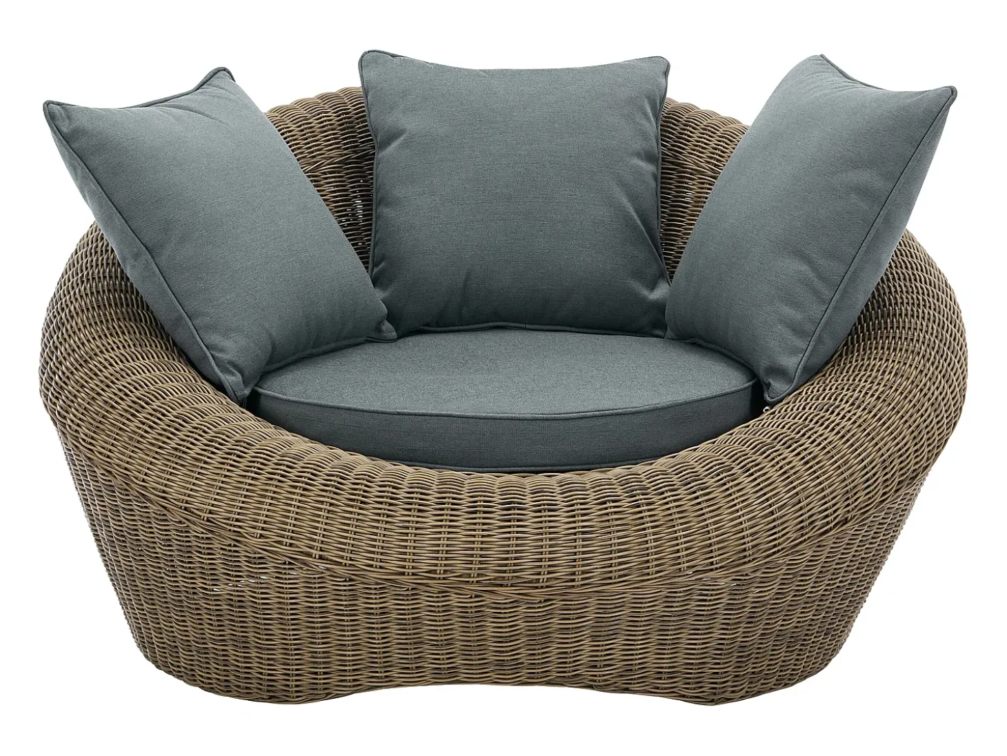 Conjunto lazer jardim completo resina entrançada natural escuro - WHITEHEAVEN de MYLIA