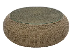 Conjunto lazer jardim completo resina entrançada natural escuro - WHITEHEAVEN de MYLIA