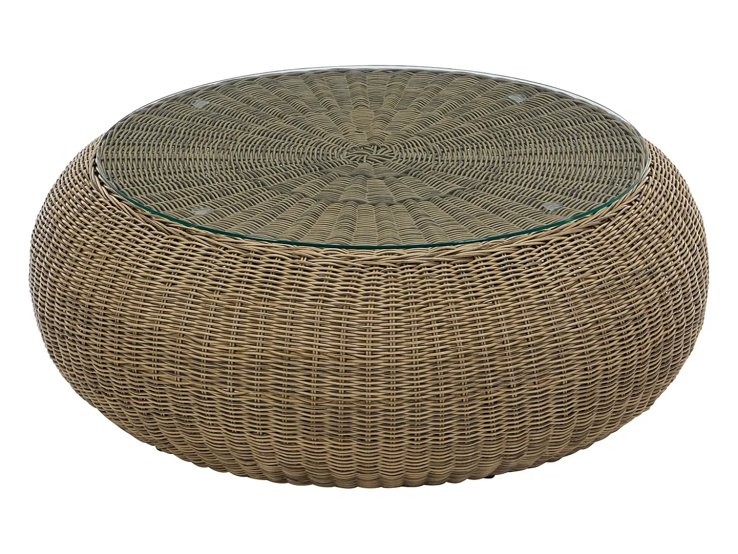 Conjunto lazer jardim completo resina entrançada natural escuro - WHITEHEAVEN de MYLIA