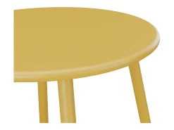 Conjunto lazer jardim metal, 2 cadeirões baixos e mesa de apoio amarelo mostarda MIRMANDE