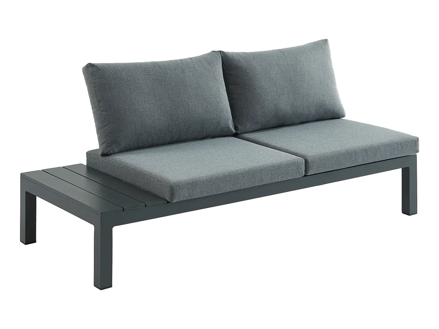 Conjunto lazer jardim modular alumínio sofá canto e mesa centro antracite RISILI de MYLIA