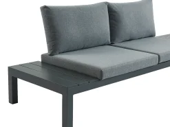 Conjunto lazer jardim modular alumínio sofá canto e mesa centro antracite RISILI de MYLIA