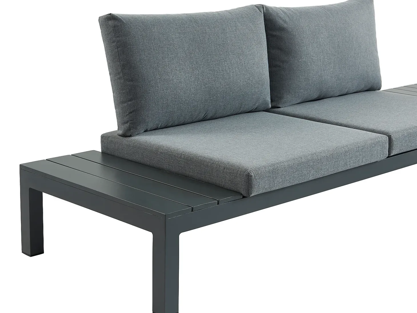 Conjunto lazer jardim modular alumínio sofá canto e mesa centro antracite RISILI de MYLIA