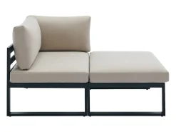 Conjunto lazer jardim modular alumínio preto com almofadas bege - NOLLAY de MYLIA