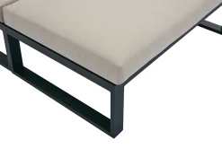 Conjunto lazer jardim modular alumínio preto com almofadas bege - NOLLAY de MYLIA